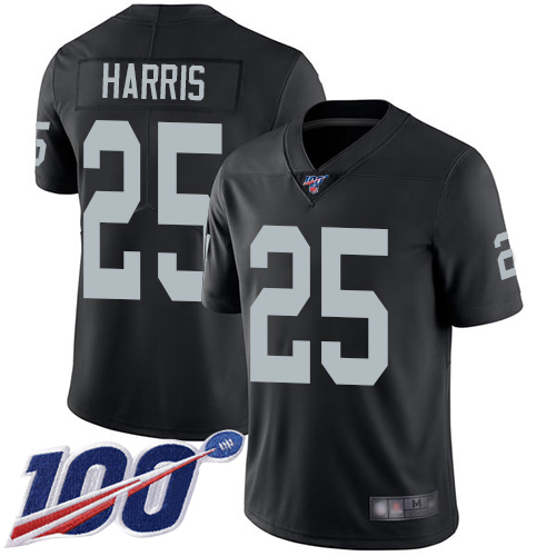 Men Oakland Raiders Limited Black Erik Harris Home Jersey NFL Football #25 100th Season Vapor Jersey